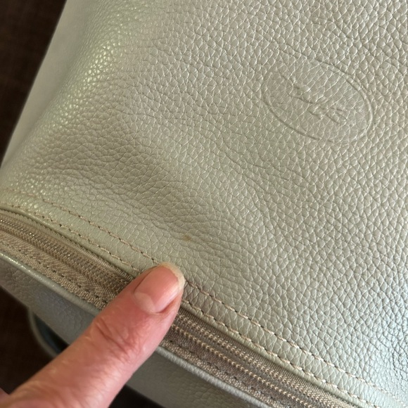 Longchamp Baby Blue Vintage 90’s Bucket Leather Backpack - Picture 4 of 14